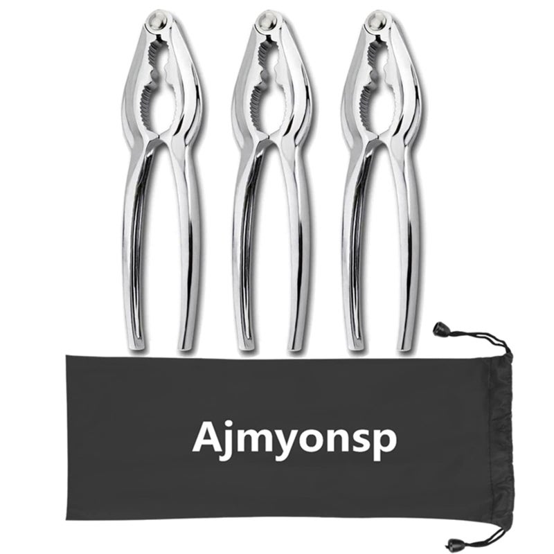 Ajmyonsp طقم أدوات كسر السلطعون من الفولاذ المقاوم للصدأ 3 قطع لكسر المحار وقشور السلطعون والمكسرات مع حقيبة تخزين - Image 1
